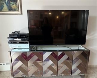 Mid-Century Polished and Satin Chrome Console