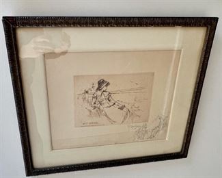 H. Church Pencil On Paper Signed 