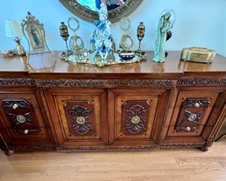 Mahogany Carved Wood Dresser