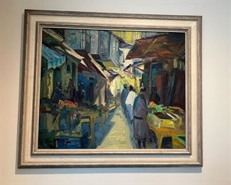 Zoma Baitler Cubist Oil on Canvas Painting Signed