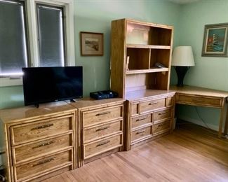 Mid-Century Bedroom Unit including: 3 Dressers, Desk and Hutch