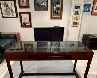Mahogany and Glass Desk