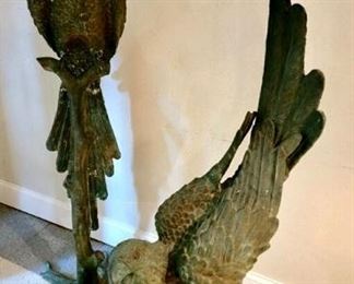 Pair of Camille Claudel Art Deco Bronze Parrots