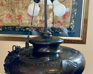 Chinese Bronze Lamp