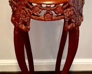 Vintage carved wood pedestal stand