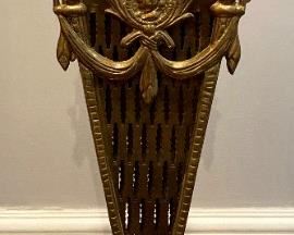 Vintage brass Art Deco peacock fire screen