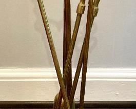 Vintage brass fire place tool set