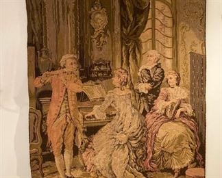 Antique Victorian tapestry wall panel