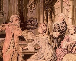 Antique Victorian tapestry wall panel