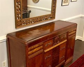 Antique Art Deco wood inlay buffet