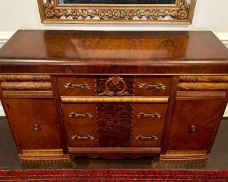 Antique Art Deco wood inlay buffet