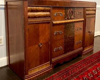 Antique Art Deco wood inlay buffet