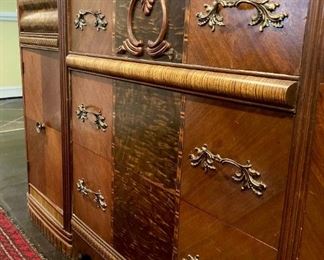 Antique Art Deco wood inlay buffet