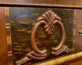 Antique Art Deco wood inlay buffet