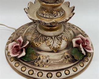 Vintage Capodimonte globe lamps