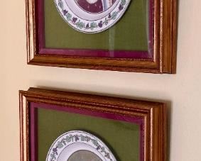 Napoleon and Josephine framed porcelain collector's plates by Stone, Coquerel et Le Gros, Paris