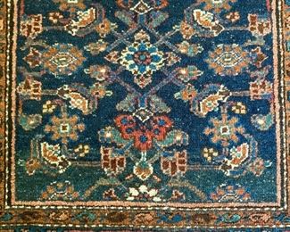 Antique wool hand-woven area rug 3'2" x 6'4"