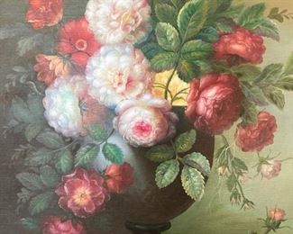 Still life bouquet with gilt frame 34" x 46" 