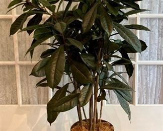 Artificial Magnolia in brass planter