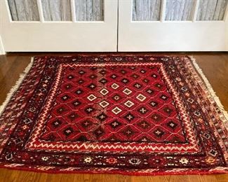 Antique wool rug 22" x 32"