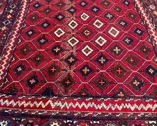 Antique wool rug 22" x 32"
