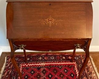 Antique wood inlay secretary