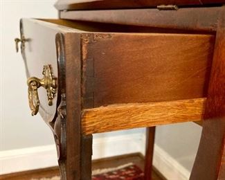 Antique wood inlay secretary