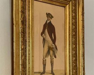 Antique Napoleon gilt frame print