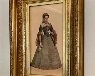 Antique Josephine gilt frame print