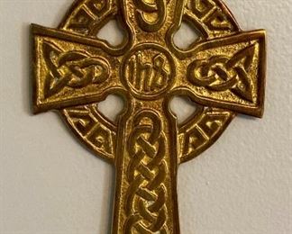 Vintage Celtic brass cross