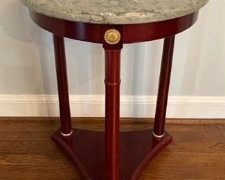 Marble top wooden accent table