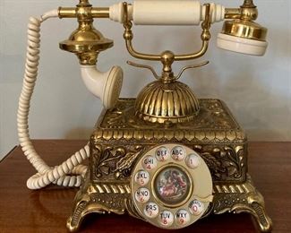 Vintage brass Victorian telephone