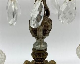 Vintage brass and crystal scale