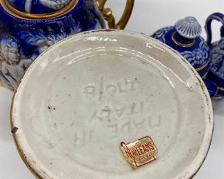 Vintage Norleans Italian teapots, urn, creamer and sugar