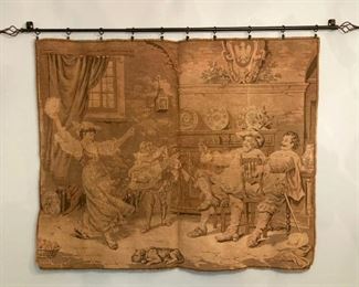 Antique Victorian tapestry wall panel