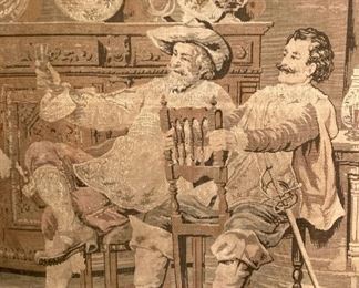 Antique Victorian tapestry wall panel