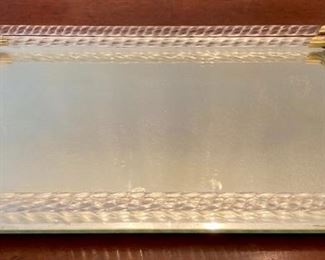 Vintage Art Deco mirrored tray