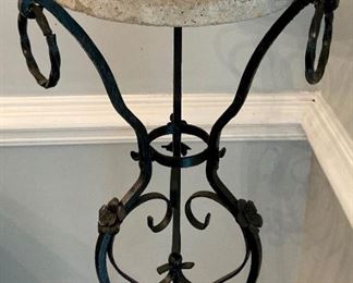 Wrought iron tall plant stand