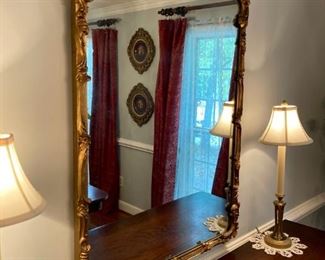 Hollywood Regency scroll frame mirror