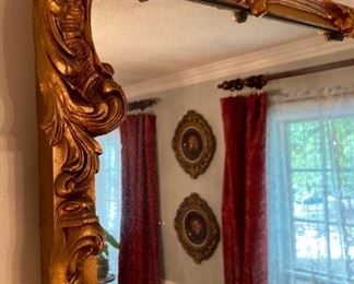 Hollywood Regency scroll frame mirror