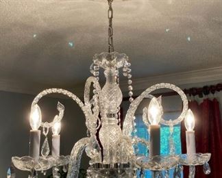 Vintage crystal 5-arm chandelier 