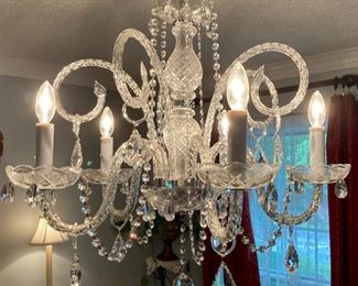 Vintage crystal 5-arm chandelier