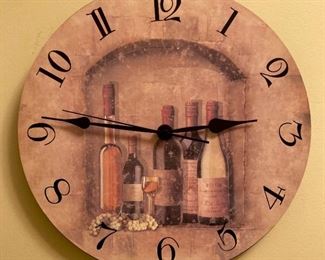 Wine themed wall clock