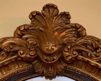 Vintage Hollywood Regency oval mirror