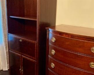 Vintage Drexel Chippendale Executive secretary with shelves and vintage White Furniture Company chest of drawers