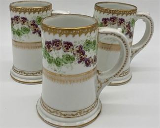 Limoges William Guerin Tankards