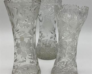 Cut glass vases