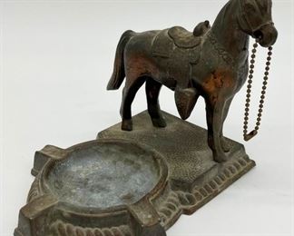 Metal horse ashtray