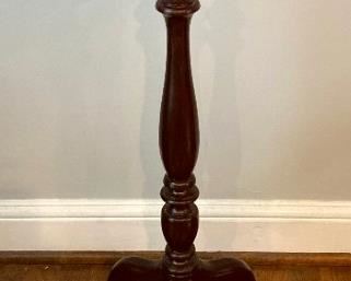 Vintage brass trim pedestal table