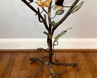 Glass and metal butterfly table